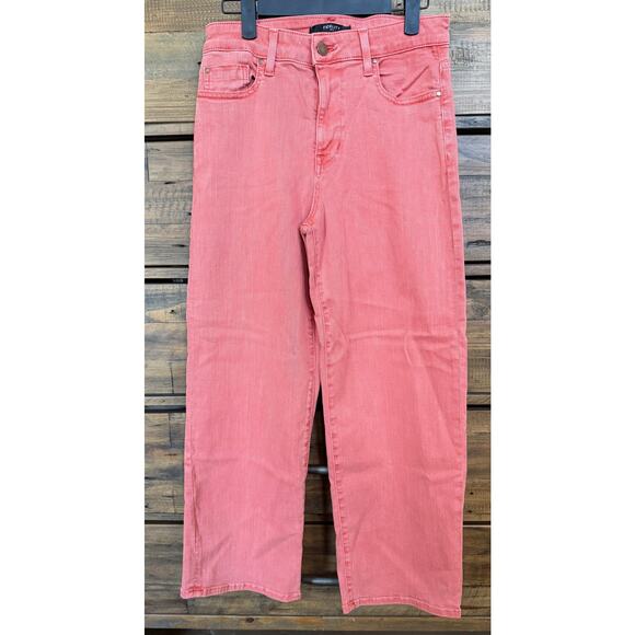 Fidelity Jeans Women's 27 Coral Malibu High Wide Leg Crop Denim Made USA Stretch - Picture 1 of 9